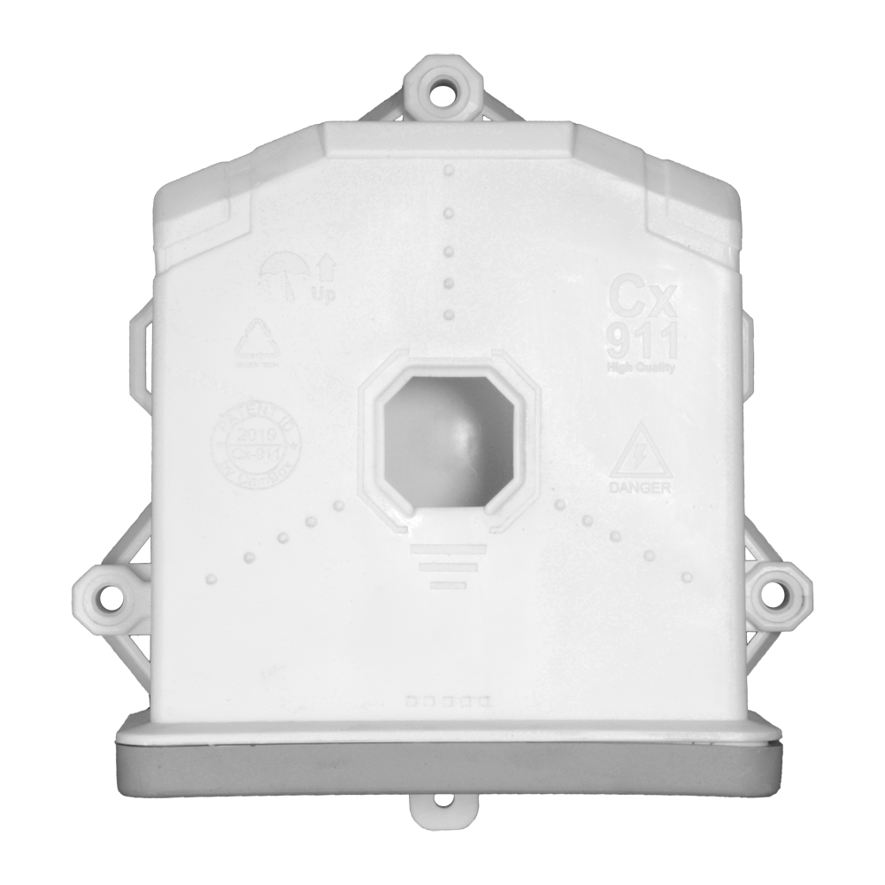 Scatola di giunzione per telecamere dome - Adatto per tutte le superfici - Installazione a tetto o parete - Fabbricato in plastica - Colore bianco