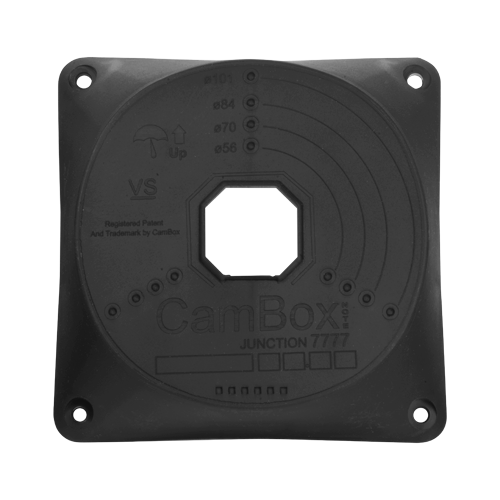 Scatola di giunzione per telecamere dome - Per esterni - Installazione a tetto o parete - Fabbricato in plastica - Colore nero