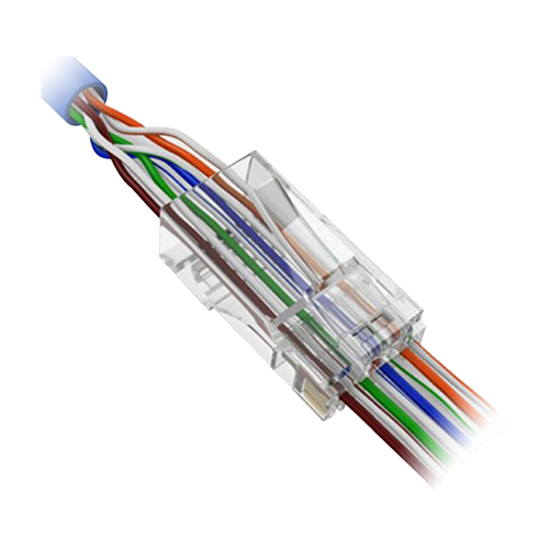 Connettore RJ45 per crimpare - Speciale categoria 5 - Apertura frontale per una facile installazione - 8P8C - 50 unità  (prezzo per unità )