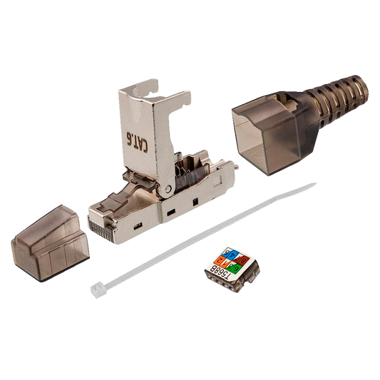 Connettore RJ45 - Compatibile con il cavo FTP Cat 6 - Housing metallico - Facile installazione senza necessità  di strumenti