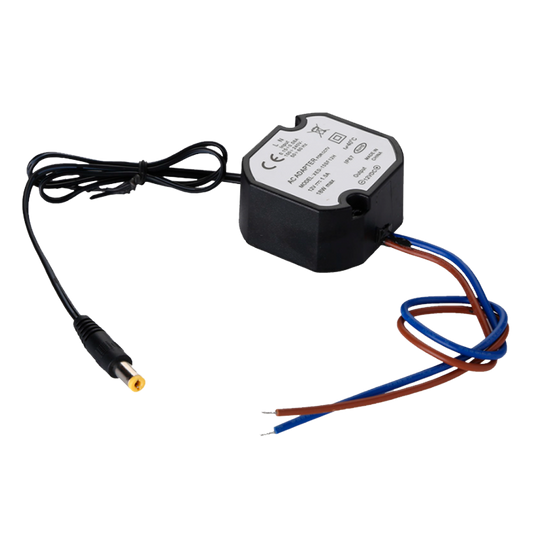 Adattatore di Alimentazione  - 12 V / 1A /12 W -  Waterproof IP67 -  50 (I) x 48 (La) x 25 (Lu) mm - Stabilizzato