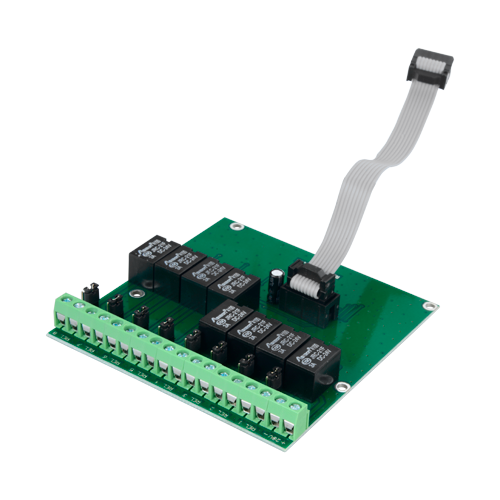 Modulo Relè convenzionale DMTECH - 8 uscite relè - Fino a 3A/125VAC o 3A/30VDC - Alimentato dalla centrale - Compatibile con i pannelli antincendio DMTECH