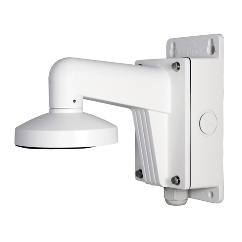 Staffa a parete - Scatola di giunzione - Adatto per esterni - Colore bianco - Compatibile con Hiwatch Hikvision - Passacavo