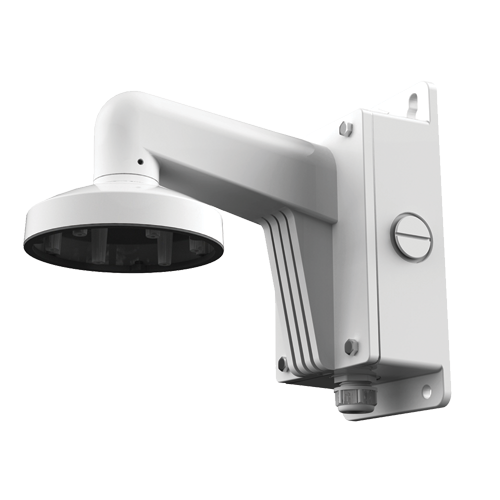 Staffa a parete - Scatola di giunzione - Adatto per esterni - Colore bianco - Compatibile con Hiwatch Hikvision - Passacavo
