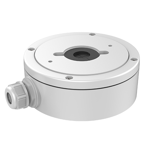 Scatola di giunzione - Per telecamere dome - Per esterni - Installazione a tetto o parete - Colore bianco - Passacavo