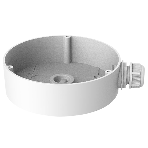 Scatola di giunzione - Per telecamere dome - Per esterni - Installazione a tetto o parete - Colore bianco - Passacavo