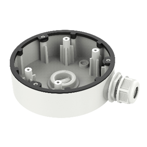 Scatola di giunzione - Per telecamere dome - Per esterni - Installazione a tetto o parete - Colore bianco - Passacavo