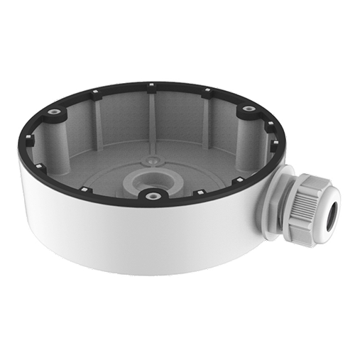 Scatola di giunzione - Per telecamere dome - Per esterni - Installazione a tetto o parete - Colore bianco - Passacavo