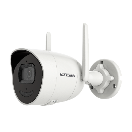 Hikvision - Telecamera Bullet  IP gamma Wi-Fi - Risoluzione 4 Megapixel (2560x1440) - Ottica 2.8 mm | Wi-Fi IEEE802.11b/g/n - Portata IR 30 m | Microfono e altoparlante integrati - Slot per scheda MicroSD fino a 256 GB