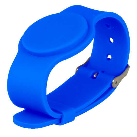 Bracciale di prossimità  - ID per radiofrequenza - MF DESFire passivo | Color blu - Alta frequenza 13.56 MHz - Cinturino regolabile - Massima sicurezza | Non copiabile