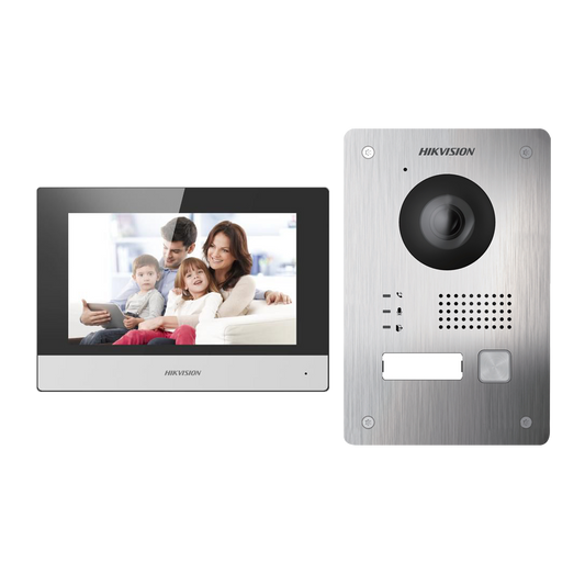 Kit videocitofonico - Tecnologia a 2 fili con TCP/IP; WiFi - Postazione esterna e monitor | Consente più di un monitor - Firmware facile da configurare senza rete - App mobile con P2P - Montaggio a superficie o da incasso