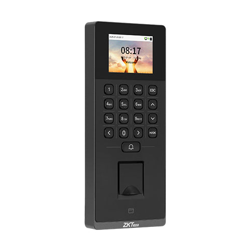 Terminale ZKTeco F34 Lite IP65 per controllo accessi e presenze con impronta, RFID e PIN