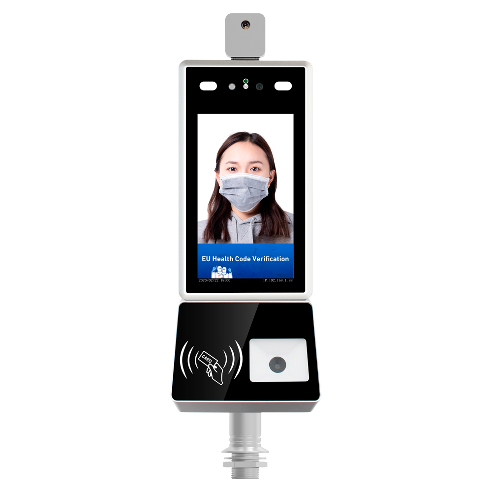 Scanner Green Pass | Certificazione COVID UE - Installazione su tornello | Ethernet | Multilingue - Rilevamento Febbre, Mascherina e Riconoscimento Facciale - Autenticazione con i Server dei paesi dell' Unione Europea - Software sVMS2000 gratuito incluso - Uscita Relè per porte o allarme