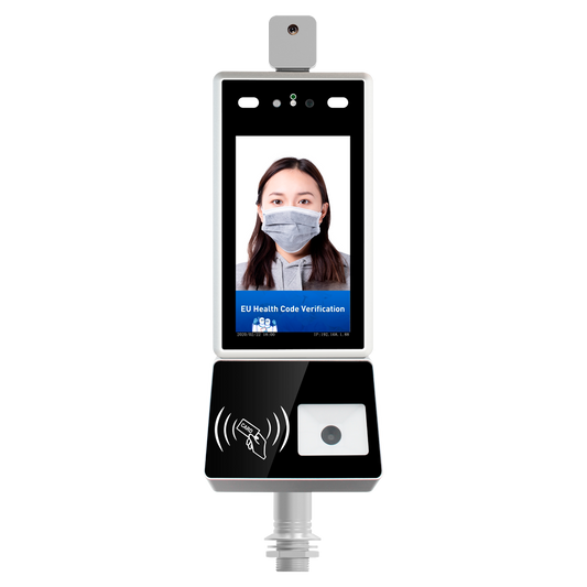Scanner Green Pass | Certificazione COVID UE - Installazione su tornello | Ethernet | Multilingue - Rilevamento Febbre, Mascherina e Riconoscimento Facciale - Autenticazione con i Server dei paesi dell' Unione Europea - Software sVMS2000 gratuito incluso - Uscita Relè per porte o allarme