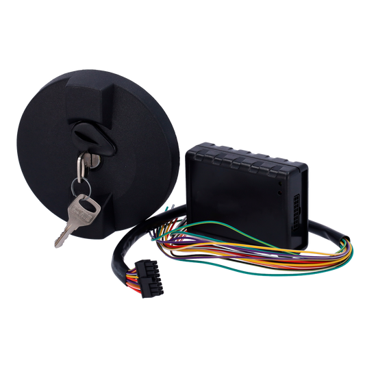 Kit tappo di sicurezza per camion - Rileva e notifica i tentativi di furto di carburante  Sistema da integrare con Ajax - Integrazione con AJ-DOORPROTECT e AJ-TRANSMITTER - Include tappo (à 8 cm) e modulo di comunicazione - Sensore del tappo: Accelerometro