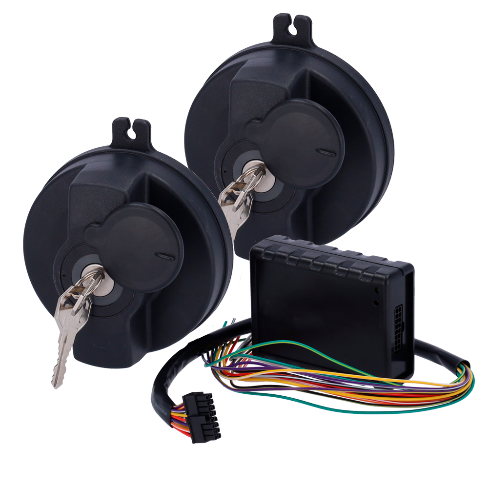 Kit tappo di sicurezza per camion - Rileva e notifica i tentativi di furto di carburante  - Sistema da integrare con Ajax - Integrazione con AJ-DOORPROTECT e AJ-TRANSMITTER - Include due tappi (à 6 cm)  - e modulo di comunicazione