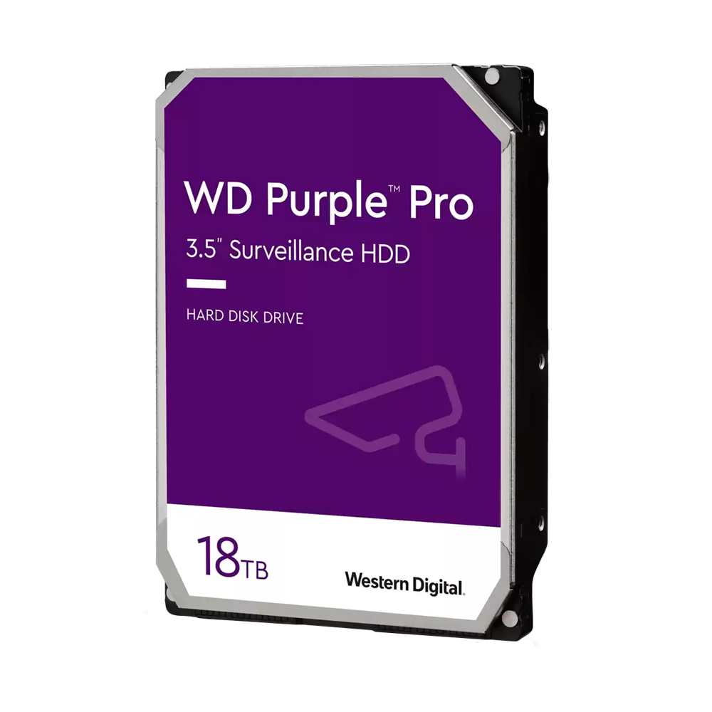 Hard Disk Western Digital - Capacità  18 TB - Interfaccia SATA 6 GB/s - Modello WD181PURP - Speciale per Videoregistratori - Da solo o installato su DVR