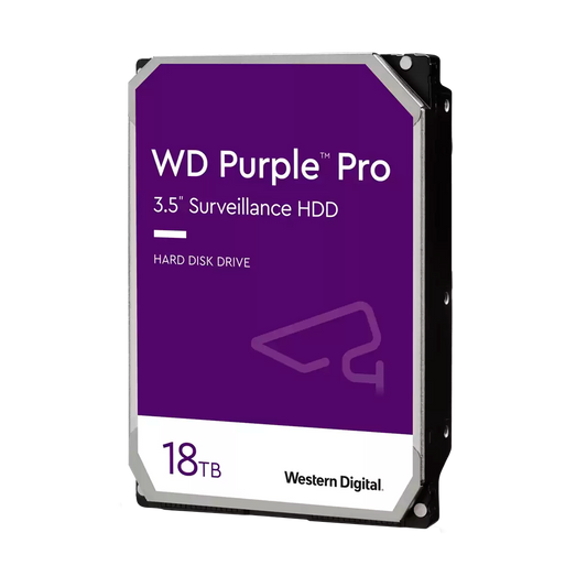 Hard Disk Western Digital - Capacità  18 TB - Interfaccia SATA 6 GB/s - Modello WD181PURP - Speciale per Videoregistratori - Da solo o installato su DVR