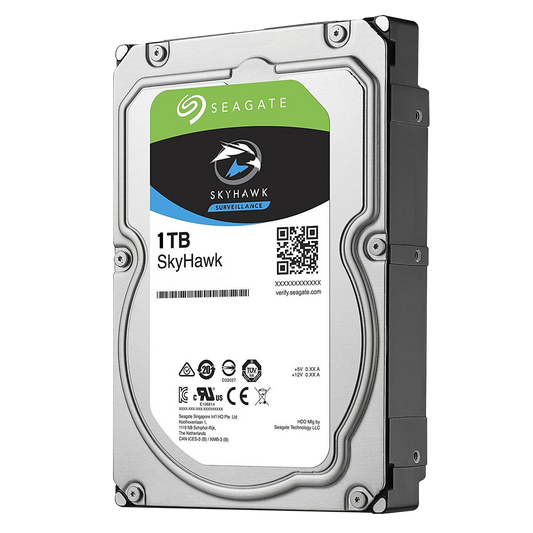 Hard Disk Seagate Skyhawk - Capacità  1 TB - Interfaccia SATA 6 GB/s - Modello ST1000VX001 - Speciale per Videoregistratori - Da solo o installato su DVR