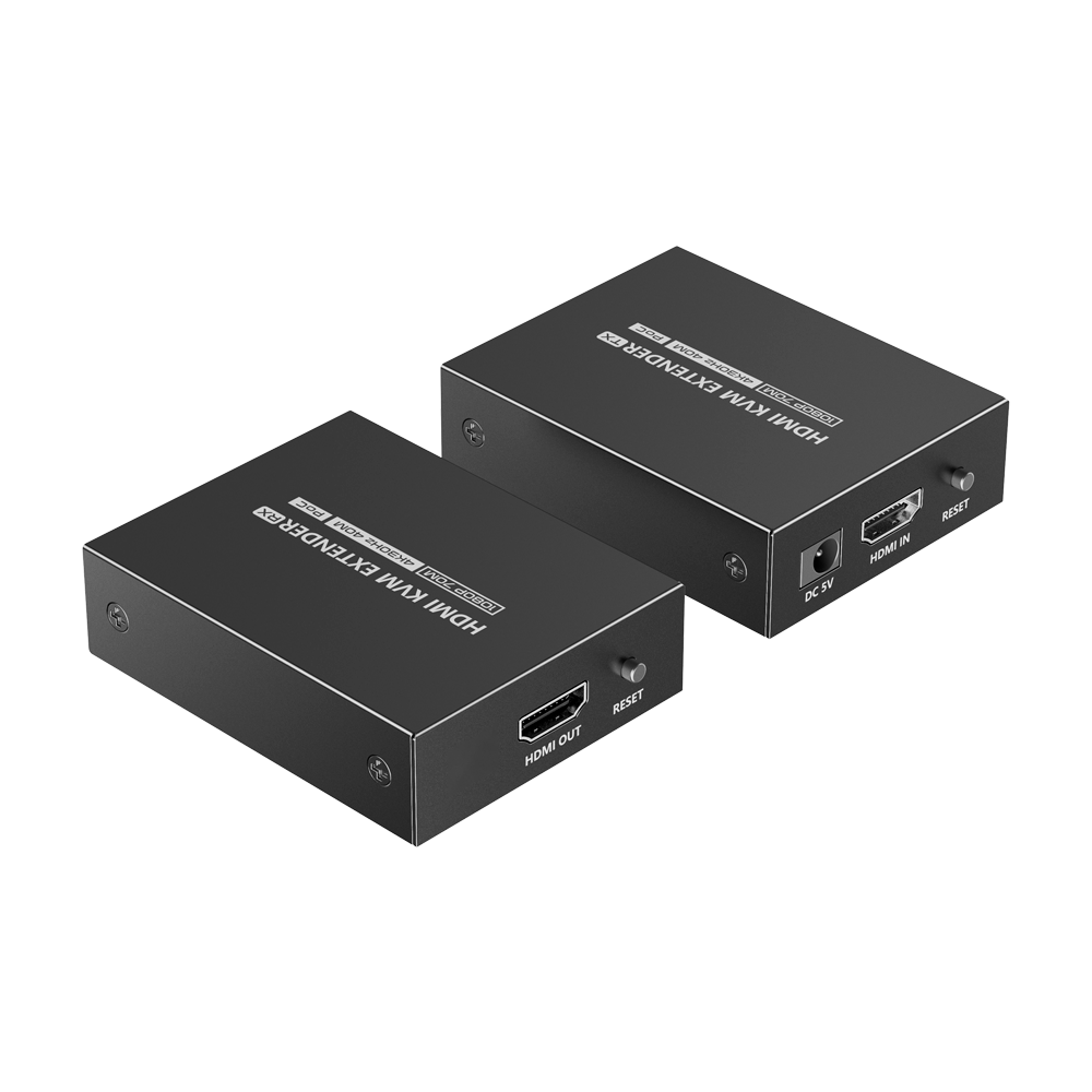 Extender HDMI con KVM - Trasmettitore e ricevitore - Distanza 70 m - Su cavo UTP Cat 7 - Fino a 4K@30Hz - Alimentazione DC 5 V