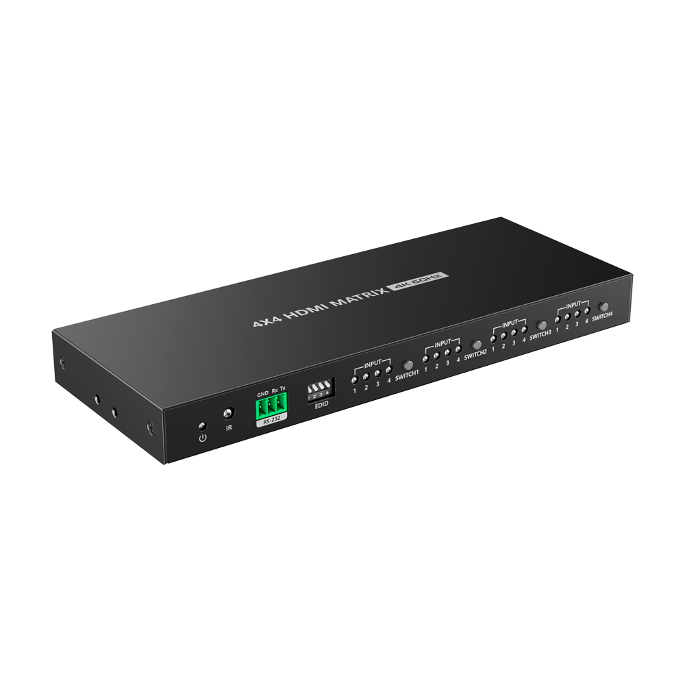 Matrice video HDMI - 4 entrate HDMI - 4 uscite HDMI - Fino a 4K (entrata e uscita) - Consente il controllo remoto