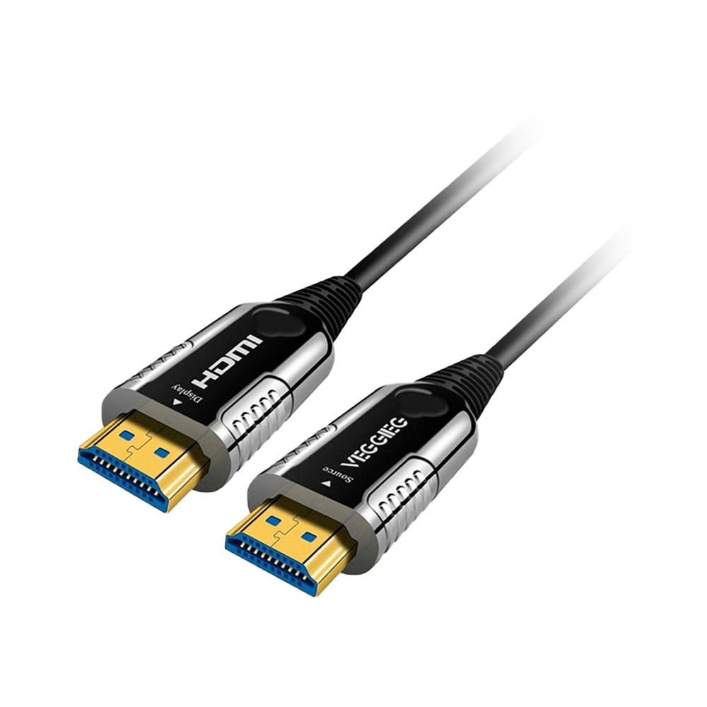 Cavo HDMI in fibra ottica - Connettori HDMI tipo A maschio - Supporto 4K@60 Hz - 100 m - Il cavo non è reversibile - Colore nero