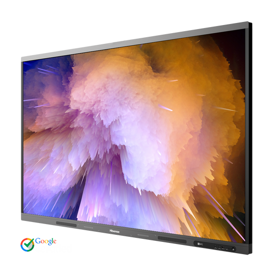 Monitor interattivo HISENSE 65" 4K - Risoluzione 3840x2160 - Certificazione Google - Trasmissione wireless - Android 13.0 - Altoparlanti integrati