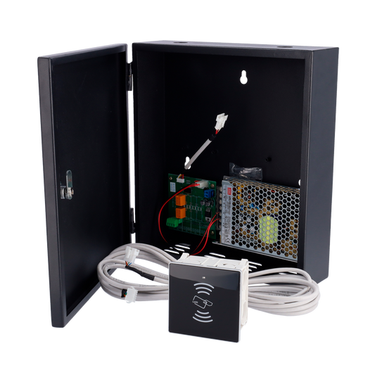 Controller di accessi RFID - Lettore di schede MF - Accesso per scheda - Uscita Relè per 1 porta - Include alimentatore - Gestione con il software Hotel Lock System