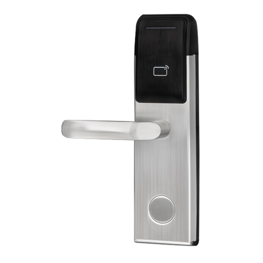 Serratura hotel - Apertura tramite scheda MF  - Backset 60 mm | Apertura a sinistra - Funzionamento autonomo con batteria 4 x AA - Cilindro di emergenza - Gestione con il software Hotel Lock System