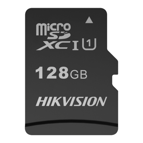 Scheda di memoria Hikvision - Tecnologia TLC - Capacità  128 GB - Classe 10 U1 V30 - Fino a 3000 cicli di scrittura - Adatto per dispositivi di Videosorveglianza