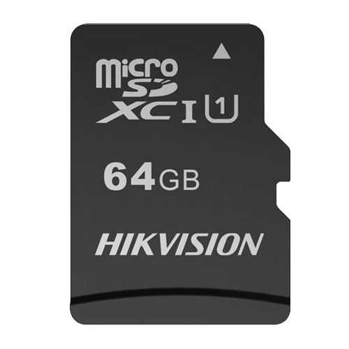 Scheda di memoria Hikvision - Tecnologia TLC - Capacità  64 GB - Classe 10 U1 V30 - Fino a 3000 cicli di scrittura - Adatto per dispositivi di Videosorveglianza