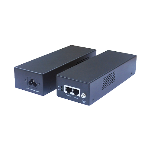 Iniettore PoE - Ingresso/Uscita RJ45 10/100/1000 Mbps - Potenza 90 W - Distanza massima 100 m - PoE/PoE+/Hi-PoE IEEE802.3af/at/bt - Stabilizzato e protetto