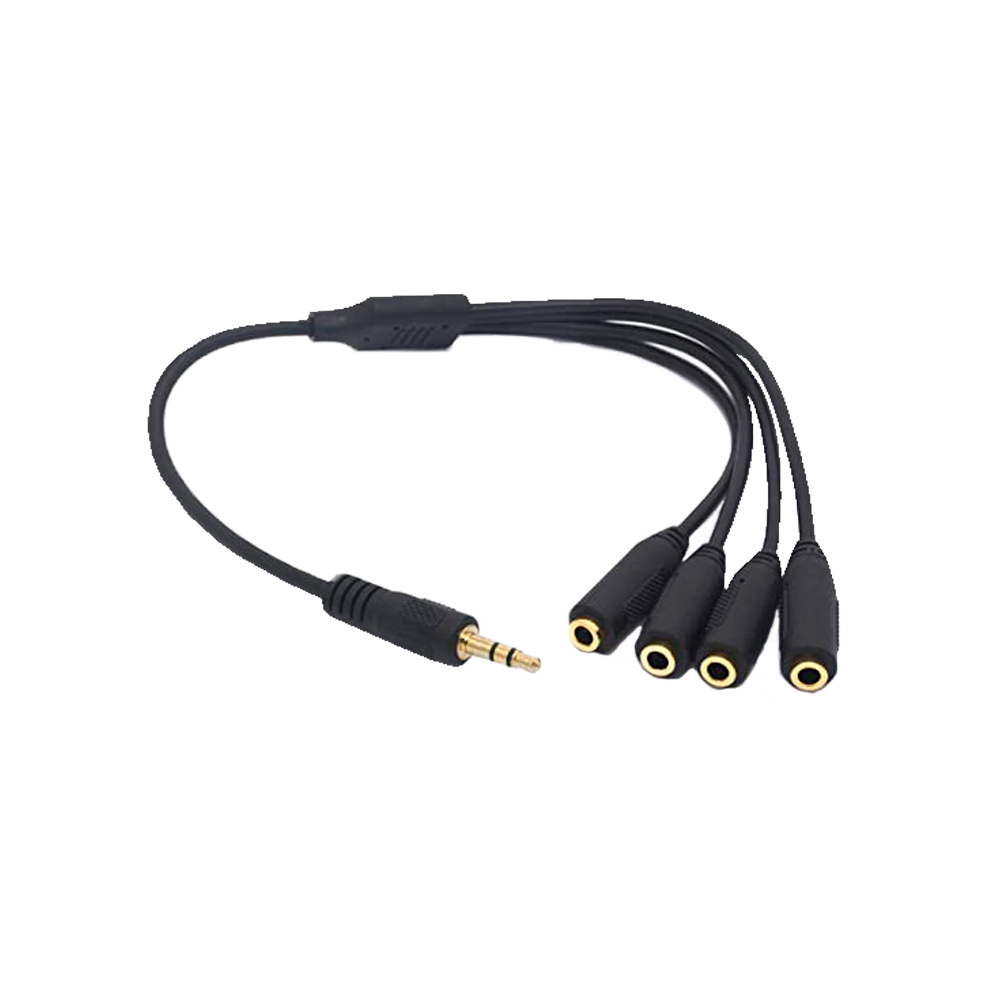 Splitter per Audio Stereo Jack - 1 maschio a 4x3.5m femmina - 30 cm - JACK1T4