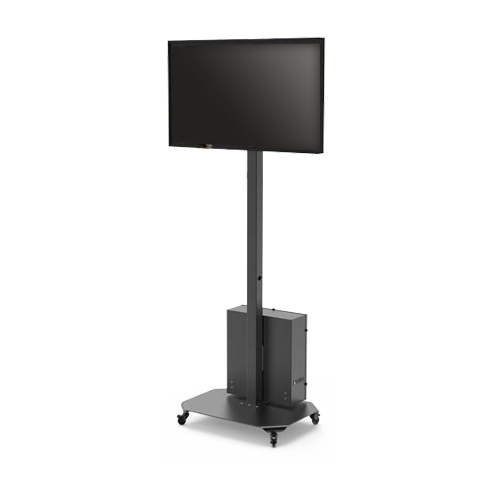 Supporto mobile per monitor LCD - Installazione su piedistallo - Inclinazione -12° ~ 3° |Rotazione -25° ~ 25° - Resistenza al carico 25 Kg - Schermi 23"~ 42" - Include scatola per archiviare NVR - Monitor non incluso