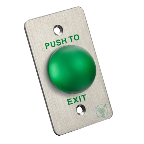 Pulsante di sblocco porta semisfera - Doppia funzione: NO/NC - Ad incastro - Misure 86x50x29 mm - Uso professionale - Finitura in acciaio inossidabile