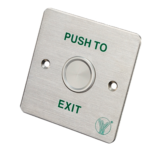 Pulsante di liberazione porta - Tipo pezzo elettrico - Contatto NO / COM - A incasso o montato su superficie con MBB-811C-M - Misure 86x86x20 mm - Finitura in acciaio inossidabile