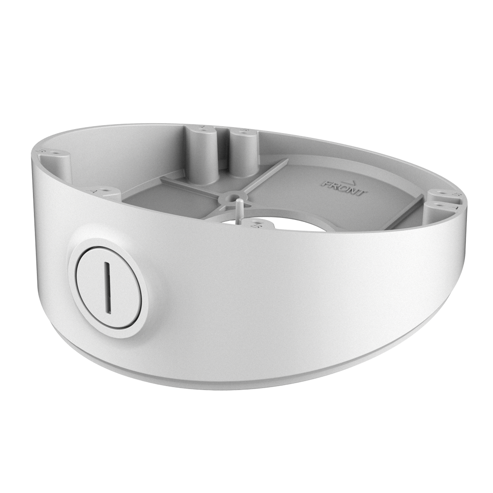 Scatola di giunzione inclinata - Per telecamere dome - Angolo di inclinazione 20° - Installazione a tetto o parete - Passacavo - Colore bianco