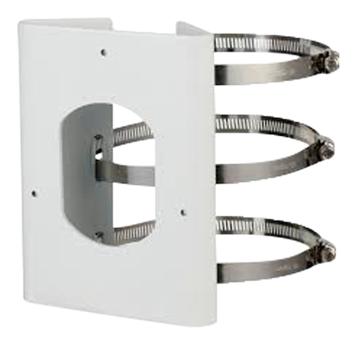 Supporto per palo - Adatto per Dome Motorizzate - Prodotto in SECC - 170 mm (Al) x 130,4 mm (La) x 45 mm (Lu) - Passacavo