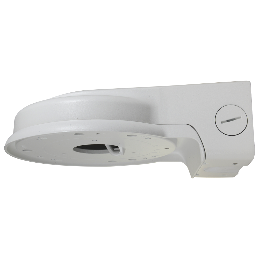 Staffa a parete - Per telecamere dome - Adatto per esterni - Colore bianco - Resistenza al carico 3 Kg - Passacavo