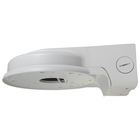 Staffa a parete - Per telecamere dome - Adatto per esterni - Colore bianco - Resistenza al carico 3 Kg - Passacavo