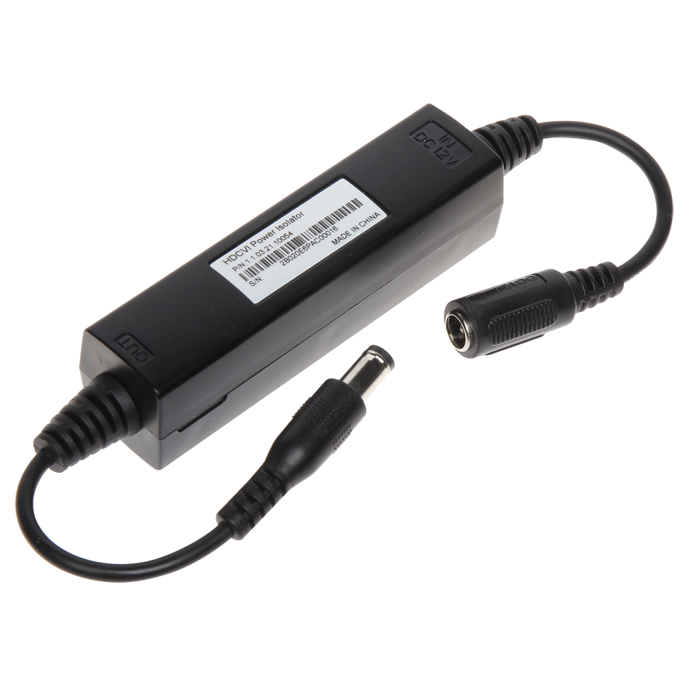 Isolatore di fonte d'alimentazione - Ottimizzato per video HDCVI - Installazione con cavo d'alimentazione - Cavo 50 mm di lunghezza - Elemento passivo - Fino a 400mA di uscita