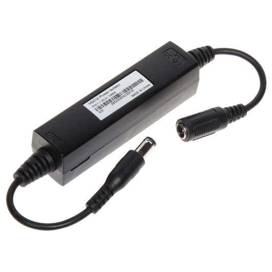 Isolatore di fonte d'alimentazione - Ottimizzato per video HDCVI - Installazione con cavo d'alimentazione - Cavo 50 mm di lunghezza - Elemento passivo - Fino a 400mA di uscita