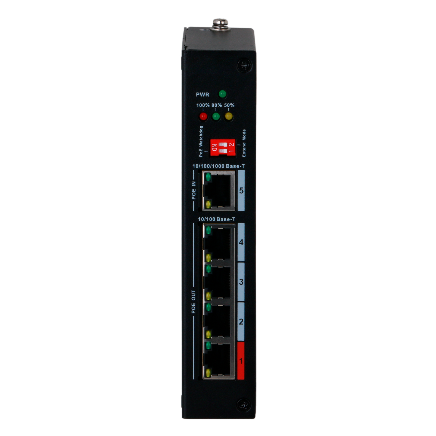 Dahua - Estensore PoE  - Permette di ampliare la distanza di alimentazione POE - Velocità  4x 10/100Mbps + 1x 10/100/1000Mbps - 4 Porte PoE Out FE + 1 Porta PoE In GE - 3x Porte PoE+ 802.3af/at + 1 Porta Hi-PoE