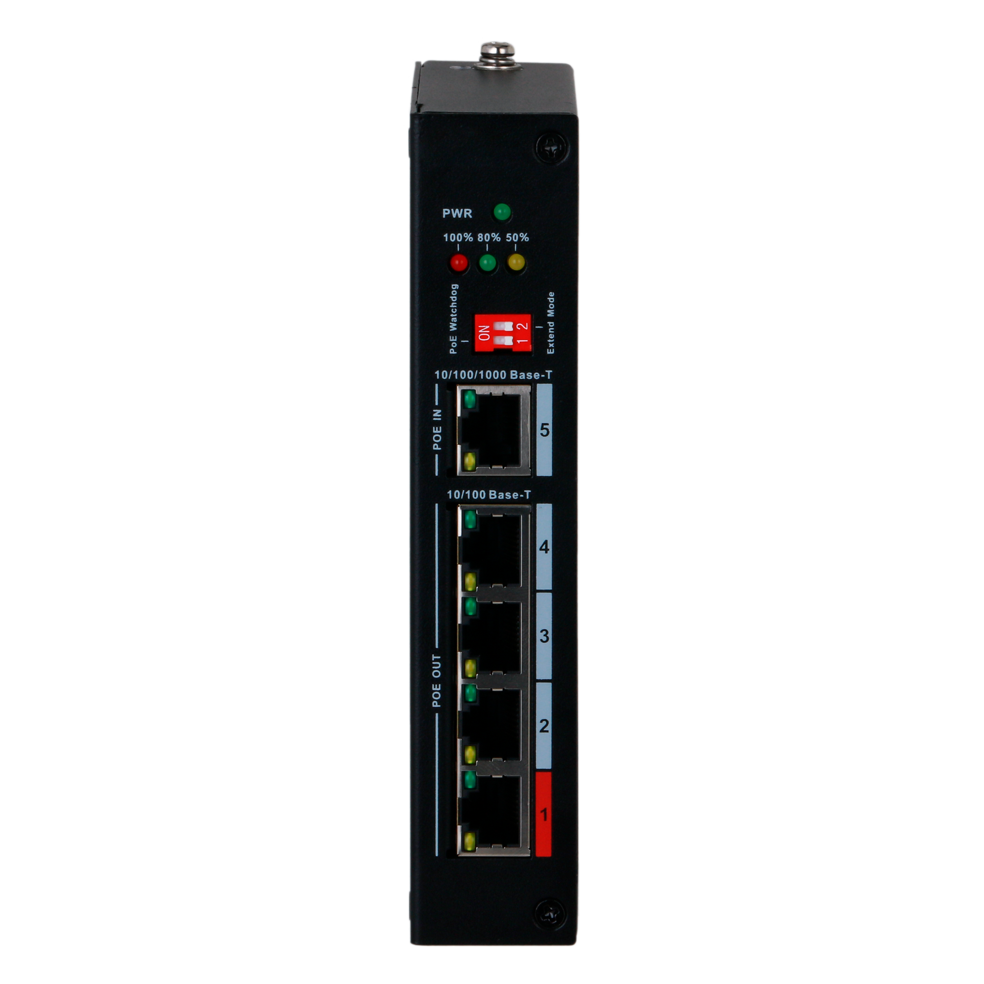 Dahua - Estensore PoE  - Permette di ampliare la distanza di alimentazione POE - Velocità  4x 10/100Mbps + 1x 10/100/1000Mbps - 4 Porte PoE Out FE + 1 Porta PoE In GE - 3x Porte PoE+ 802.3af/at + 1 Porta Hi-PoE