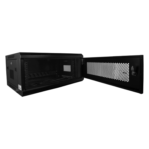 Armadio rack a parete - Fino a 4U rack da 19" - Fino a 60 Kg di carico - Pannelli in rete sul fronte e sui lati per la ventilazione - Ingressi per cablaggio - Ciabatta da 6 prese inclusa - RACK-4U-MESH