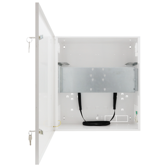 Box di sicurezza - Speciale per installazione a parete - Formato verticale - 2 chiavi e serrature  - Ingressi per cablaggio - Per Monitor, Switch POE, Videoregistratore e Rack 19´