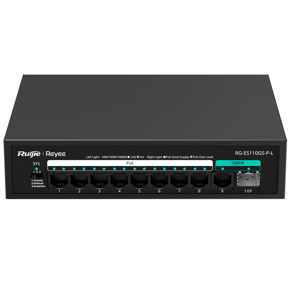 Reyee - Switch PoE non gestito 8 porte Gigabit - RG-ES110GS-P-L