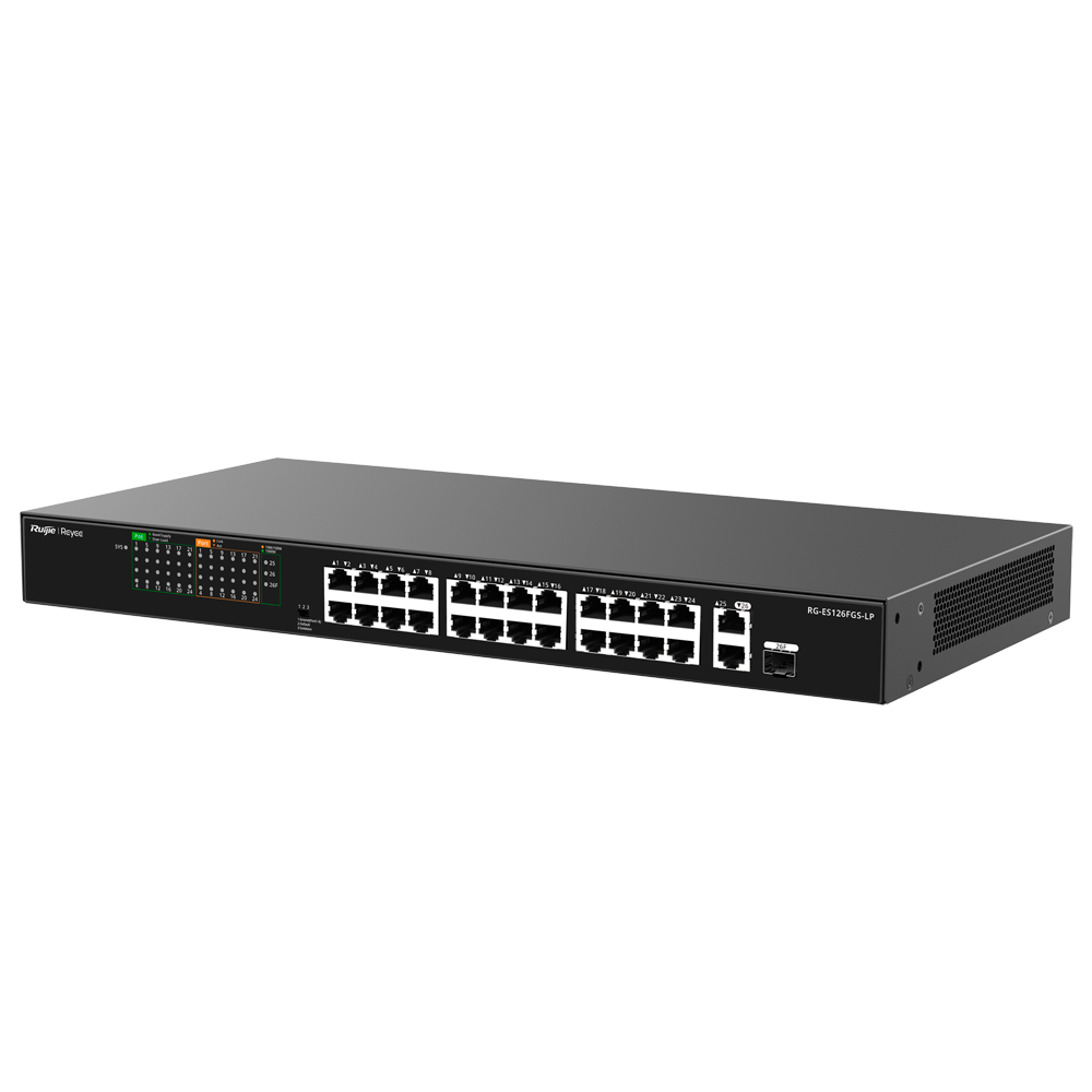 Reyee - Switch PoE non gestito 24 porte Gigabit - RG-ES126FGS-LP