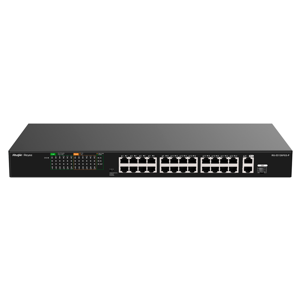 Reyee - Switch PoE non gestito 24 porte Gigabit - RG-ES126FGS-P