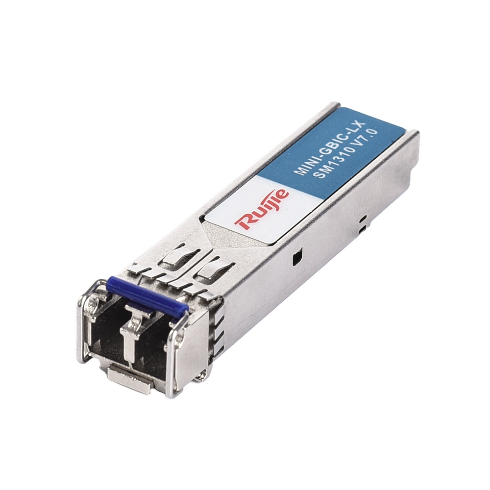 Modulo transceiver SFP Ruijie - Lunghezza d'onda 1310 nm - Fibra Monomodale - Tipo di connettore LC duplex - Distanza massima 10 km - 1.25Gb/s - 1000Base-LX